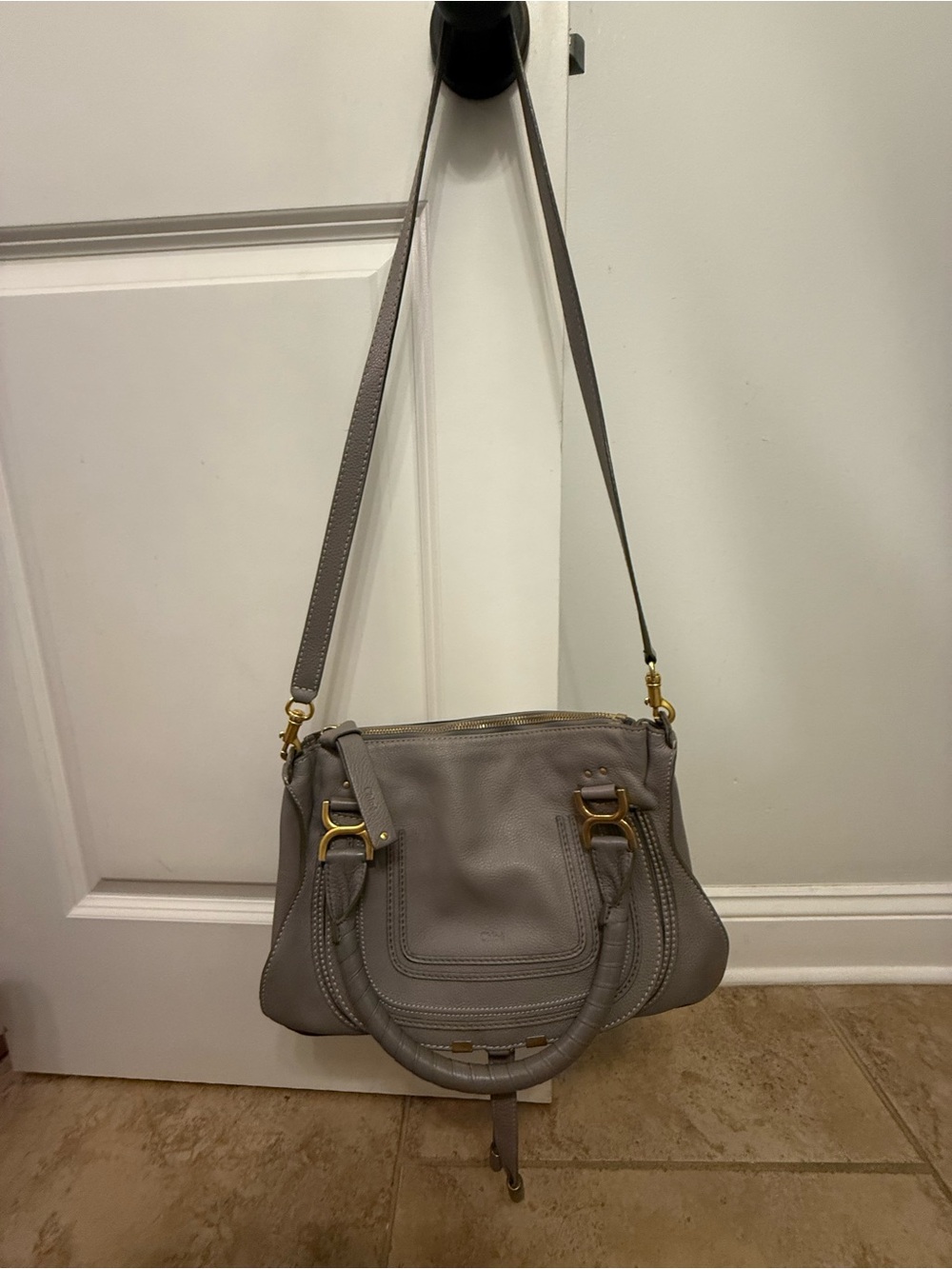 Chloe Gray Marcie Medium Leather Shoulder Bag